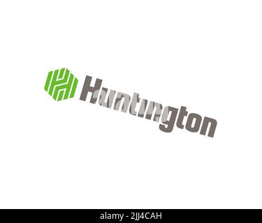 Huntington Bancshares, Rotated Logo, White Background B Stock Photo