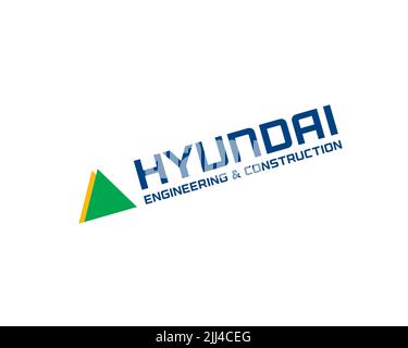 Hyundai Engineering & Construction, rotated logo, white background Stock Photo