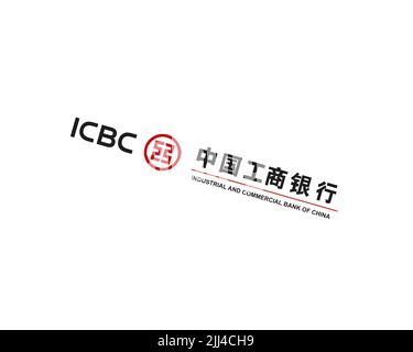 Industrial and Commercial Bank of China, rotated logo, white background B Stock Photo