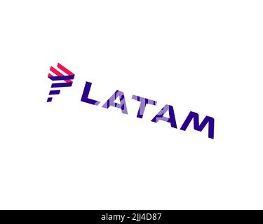 LATAM Argentina, rotated logo, white background B Stock Photo