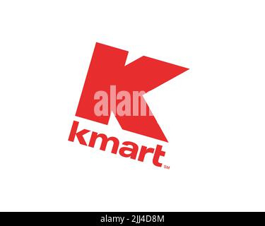 Kmart, Rotated Logo, White Background B Stock Photo