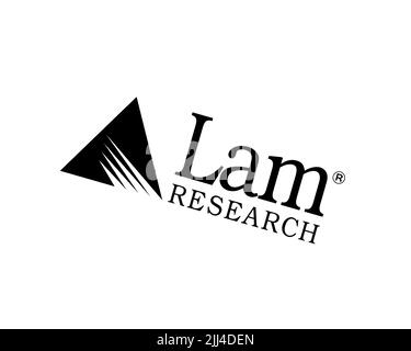 Lam Research, rotated logo, white background B Stock Photo