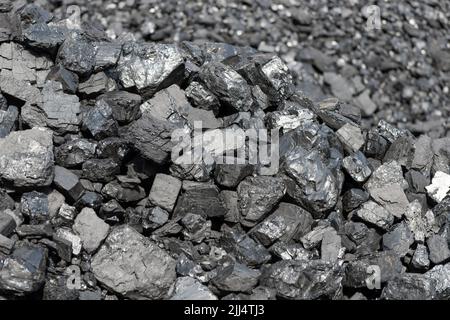Natural black coals for the background. Industrial coals. Stock Photo