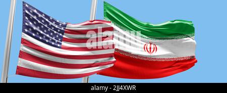 America vs Iran. Stock Photo