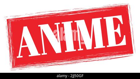 ANIME text written on red rectangle stamp sign. Stock Photo