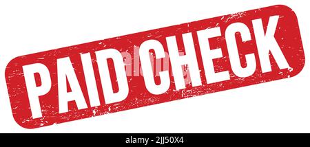 PAID CHECK text written on red grungy stamp sign. Stock Photo