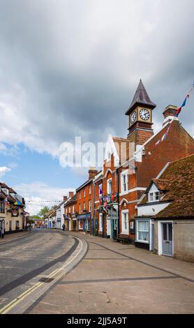 Gothic Revival style architecture Fordingbridge Town Hall in High Street, Fordingbridge, a small village in the New Forest, Hampshire Stock Photo