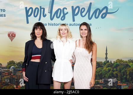 Eva Ugarte, Alba Planas and Amaia Salamanca attend the 'Por Los Pelos