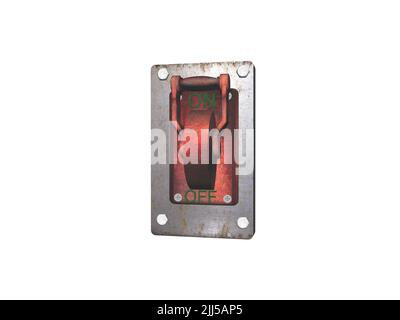 Old rusty Switch toggle on off Stock Photo