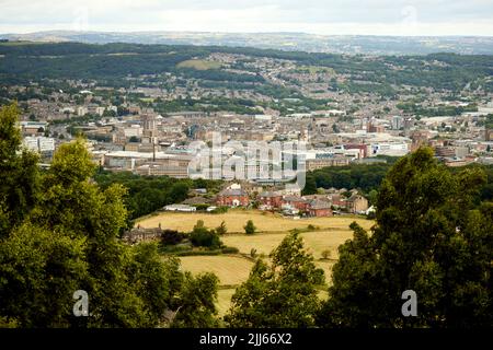 Huddersfield skyline view from Castle Hill Stock Photo