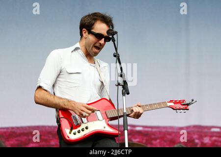 Justin Hayward-Young lead singer of The Vaccines Stock Photo