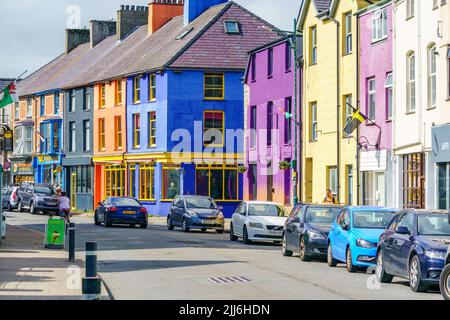 Street view of Llanberis, a village in Gwynedd, northwest Wales Stock Photo