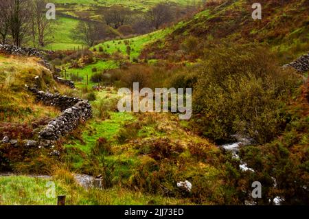 Mountain pass in the mountains of Maumtrasna on the west coast of Ireland. Stock Photo