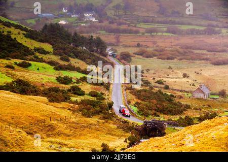 Mountain pass in the mountains of Maumtrasna on the west coast of Ireland. Stock Photo