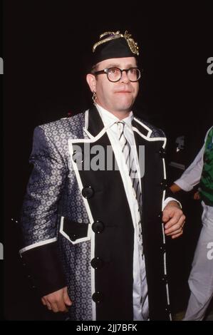 Elton John at Nicky Blair's Restaurant in Hollywood, California June 25, 1987. Credit: Ralph Dominguez/MediaPunch Stock Photo