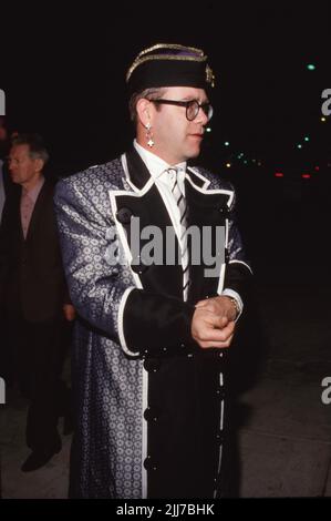 Elton John at Nicky Blair's Restaurant in Hollywood, California June 25, 1987. Credit: Ralph Dominguez/MediaPunch Stock Photo