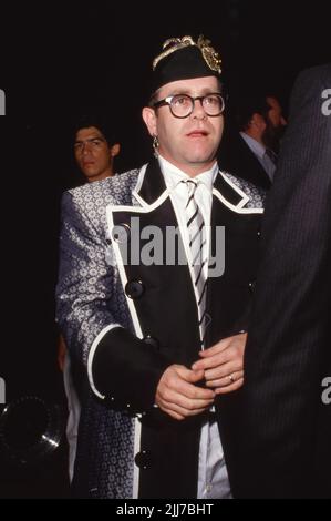 Elton John at Nicky Blair's Restaurant in Hollywood, California June 25, 1987. Credit: Ralph Dominguez/MediaPunch Stock Photo