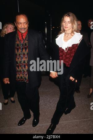 Quincy Jones and Nastassja Kinski attend the premiere of "Schindler's