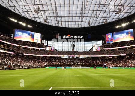 Las Vegas, NV, USA. 23rd July, 2022. An interior look of Allegiant Stadium prior to the start of the Soccer Champions Tour 22 featuring Real Madrid CF vs FC Barcelona in Las Vegas, NV. Christopher Trim/CSM/Alamy Live News Stock Photo