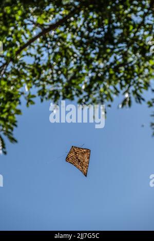 Raha, Indonesia. 23rd July, 2022. An ancient kite is being flown. The ...