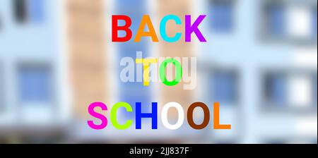 back to school word isolated on blur school background. Stock Photo