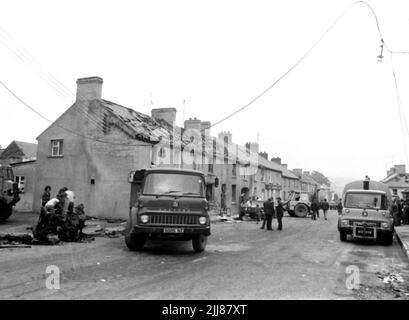 File photo dated 31/07/72 of the clean up in the Co Londonderry village of Claudy on July 31, 1972, after three car bombs exploded killing nine people, including mother-of-eight Rose McLaughlin. The family of Mrs McLaughlin said she and the others killed have been 'continually failed' by the justice system over 50 years. Issue date: Sunday July 24, 2022. Stock Photo