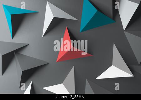 Triangular elements of paper, abstract Stock Photo