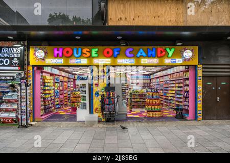 House of Candy Sweet Store in Leicester Square, Central London, England UK. Stock Photo