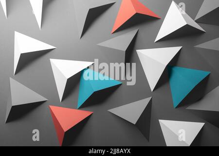 Triangular elements of paper, abstract Stock Photo