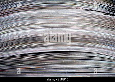 Stack of the fresh printed color photos . Stock Photo