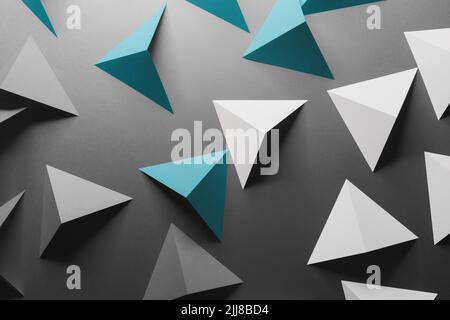 Triangular elements of paper, abstract Stock Photo