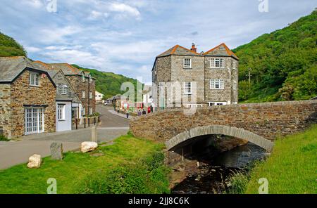 The picturesque village of Boscastle in North Cornwall, England Stock Photo