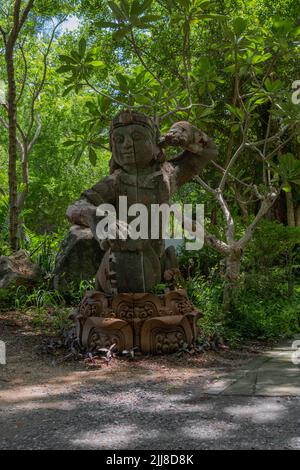 The Sanctuary of Truth is a Buddhist temple-style memorial in Pattaya, Chonburi province. The building has been under construction since 1981 Stock Photo