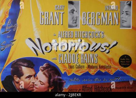 CARY GRANT and INGRID BERGMAN in NOTORIOUS ! 1946 director ALFRED HITCHCOCK screenplay Ben Hecht Vanguard Films / RKO Radio Pictures Stock Photo