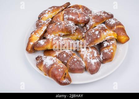 Home made  sourdough rolls with a filling. Stock Photo