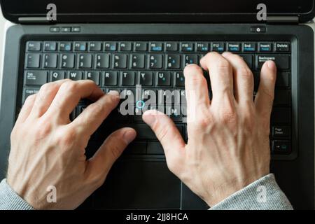 data entry freelance job remote work hands typing Stock Photo - Alamy