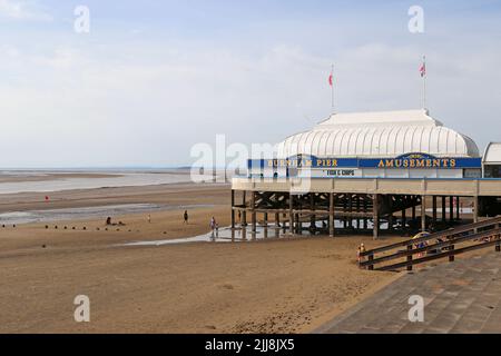 Burnham Pier, Esplanade, Burnham-on-Sea, Sedgemoor, Somerset, England, Great Britain, United Kingdom, UK, Europe Stock Photo