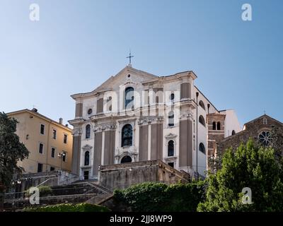 Santa Maria Maggiore Baroque Church Exterior in Trieste, Italy Stock Photo