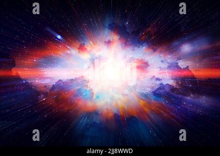 Space and Galaxy gas dust light speed moving travel colorful. Elements of this image furnished by NASA. Stock Photo