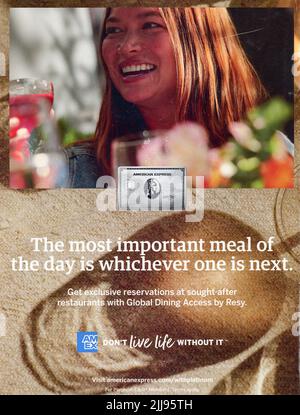 Advert in the May 2022 issue of 'Food & Wine' Magazine, USA Stock Photo