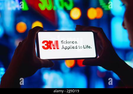 Brazil. 24th July, 2022. In this photo illustration, the 3M Company logo is displayed on a smartphone screen. (Credit Image: © Rafael Henrique/SOPA Images via ZUMA Press Wire) Stock Photo