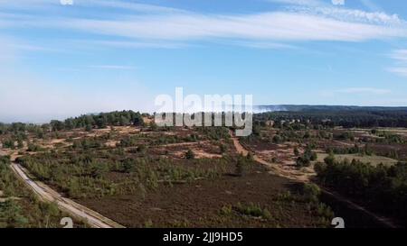 A view of a the blaze at Hankley Common in Surrey. Picture date: Sunday July 24, 2022. Stock Photo