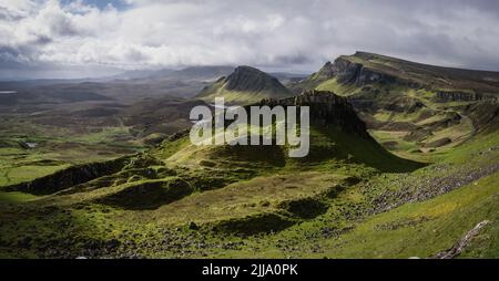 The Quiraing in May on the isle of Skye Stock Photo