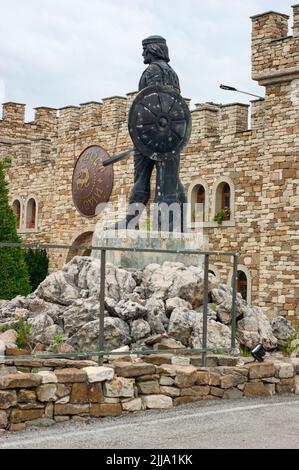 Kaloyanova Castle Hotel Fort Arbanasi, Bulgaria, was rebuilt from old material remembering King Kaloyan emperor (tsar) of Bulgaria from 1197-1207. Stock Photo