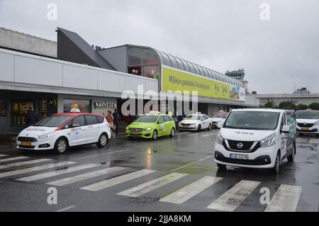 Riga, Latvia - July 12, 2022 - Outside Riga International Airport. - (Photo by Markku Rainer Peltonen) Stock Photo