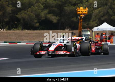 jul 24 2022 Le Castellet, France - F1 2022 France GP - Race - Mick Schumacher (GER) Haas VF-22 Stock Photo