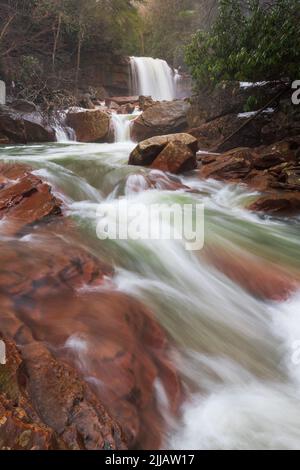 Rapids and water fall of Blackwater River near Thomas, West Virginia Stock Photo