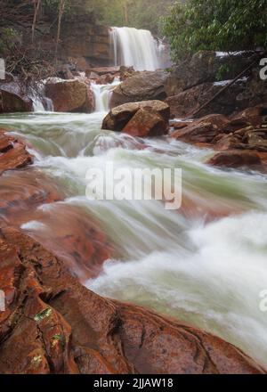 Rapids and water fall of Blackwater River near Thomas, West Virginia Stock Photo