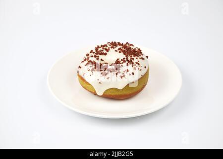 glazed doughnut isolated on white background Stock Photo