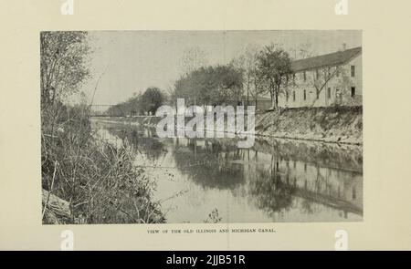 View of the Old Illinois and Michigan Canal from the article ' The Chicago Drainage Channel and Waterway ' By G. P. Brown from The Engineering Magazine DEVOTED TO INDUSTRIAL PROGRESS Volume VII April to September, 1894 NEW YORK The Engineering Magazine Co Stock Photo